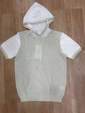 Casual Fashion Pista Green White Colour Knitted Premium Quality Hoodie T-Shirt 26200