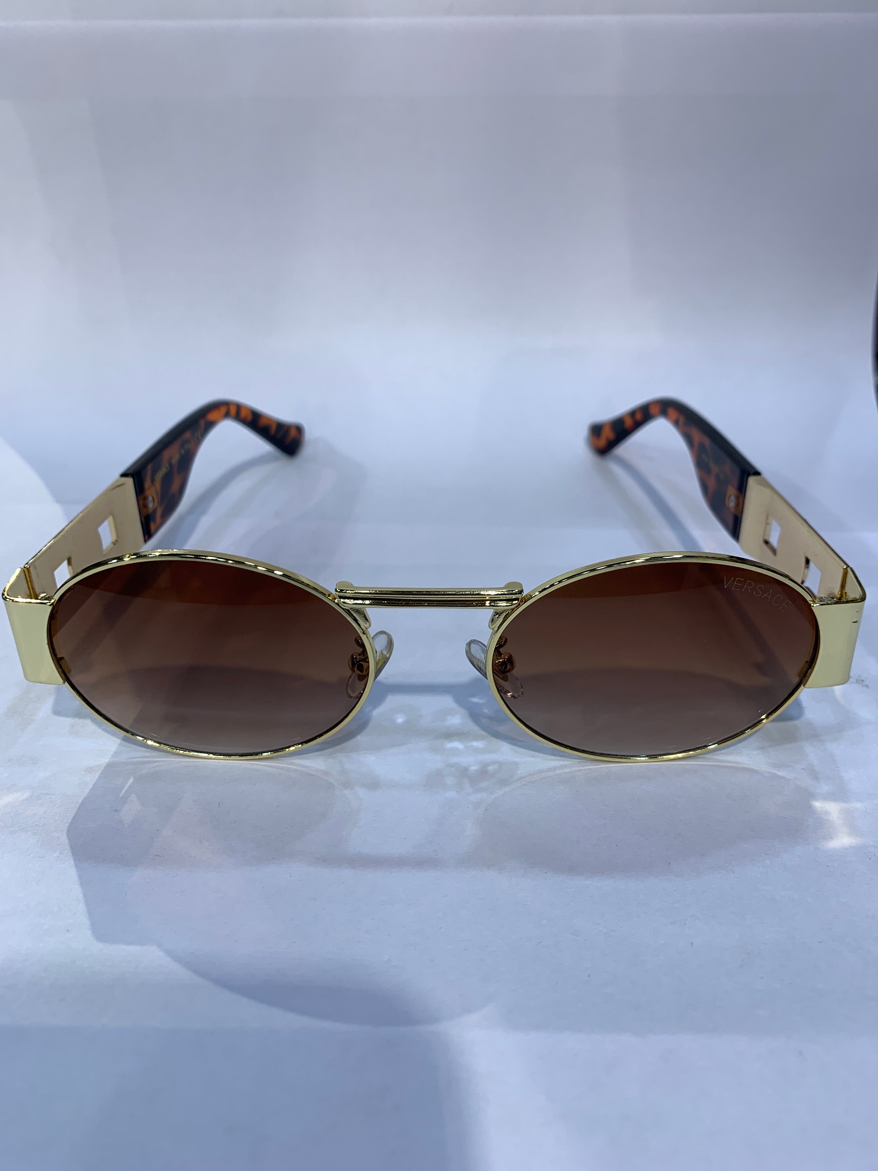 REV Golden Leopard Frame Brown Shade Unisex Sunglasss 8016 56 19 142