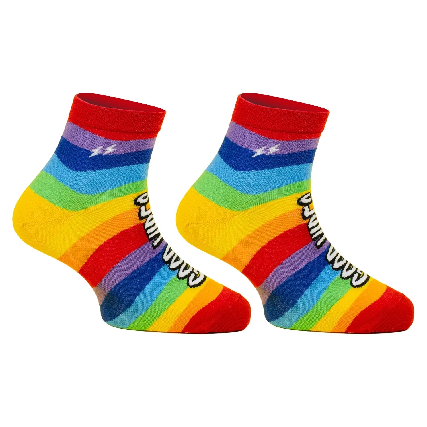 PAPA SOCKS Yellow Colour Strips Print Good Vibes Only Edition Premium Quality Half Unisex Socks 989953