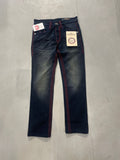 TR URT Dark Blue With Brown Shade Red Navy Thread Work Regular Fit Men’s Jean’s 14296