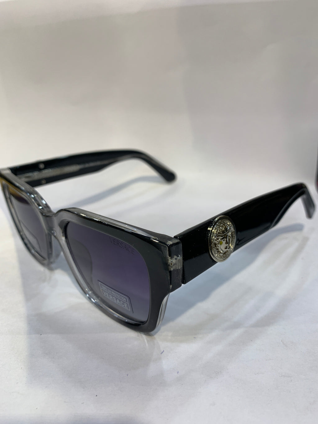 REV Black Transparent Frame  purple Shade Unisex Sunglasss 7722 58 17 136