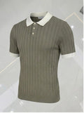 Modern Stylish Grey Colour White Coller Knitted Tshirt 7001