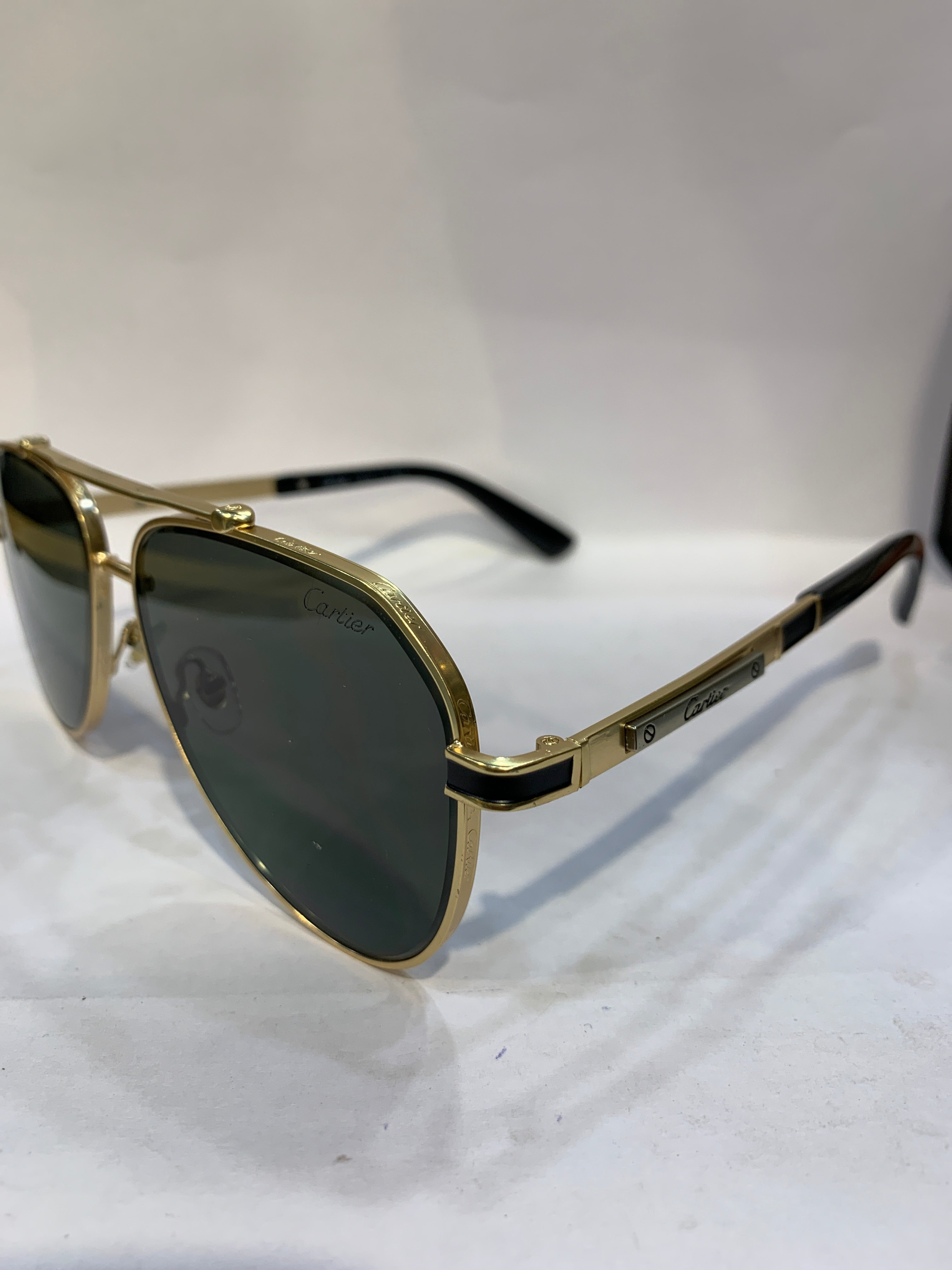 RAC Golden Black Frame Green Shade Unisex Sunglasss CF58473 60 14 145 C5