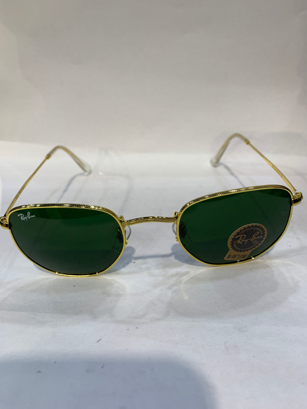 YAR Golden Frame Green Shade Unisex Sunglasss RB 3548 62 16 125