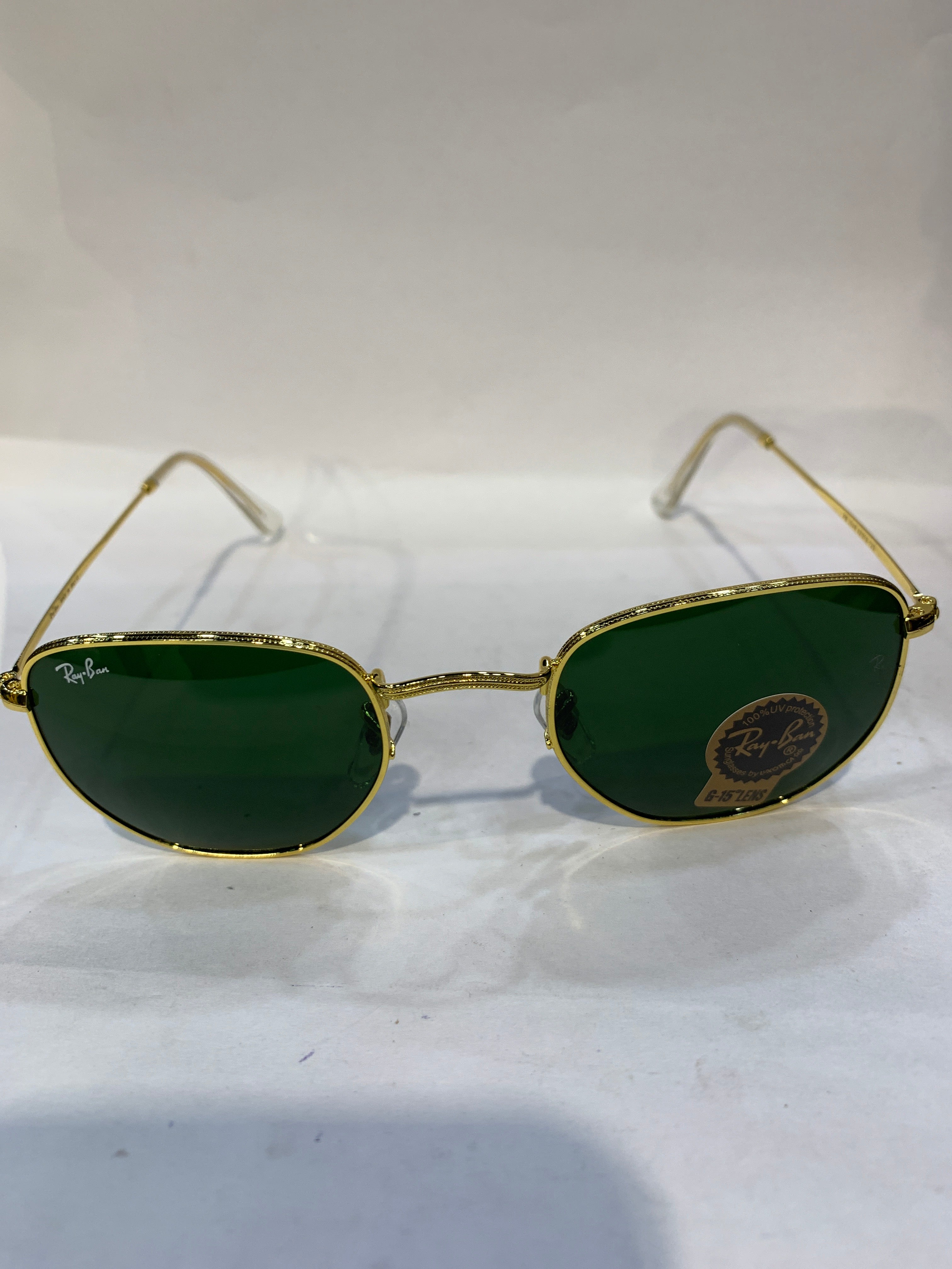 YAR Golden Frame Green Shade Unisex Sunglasss RB 3548 62 16 125