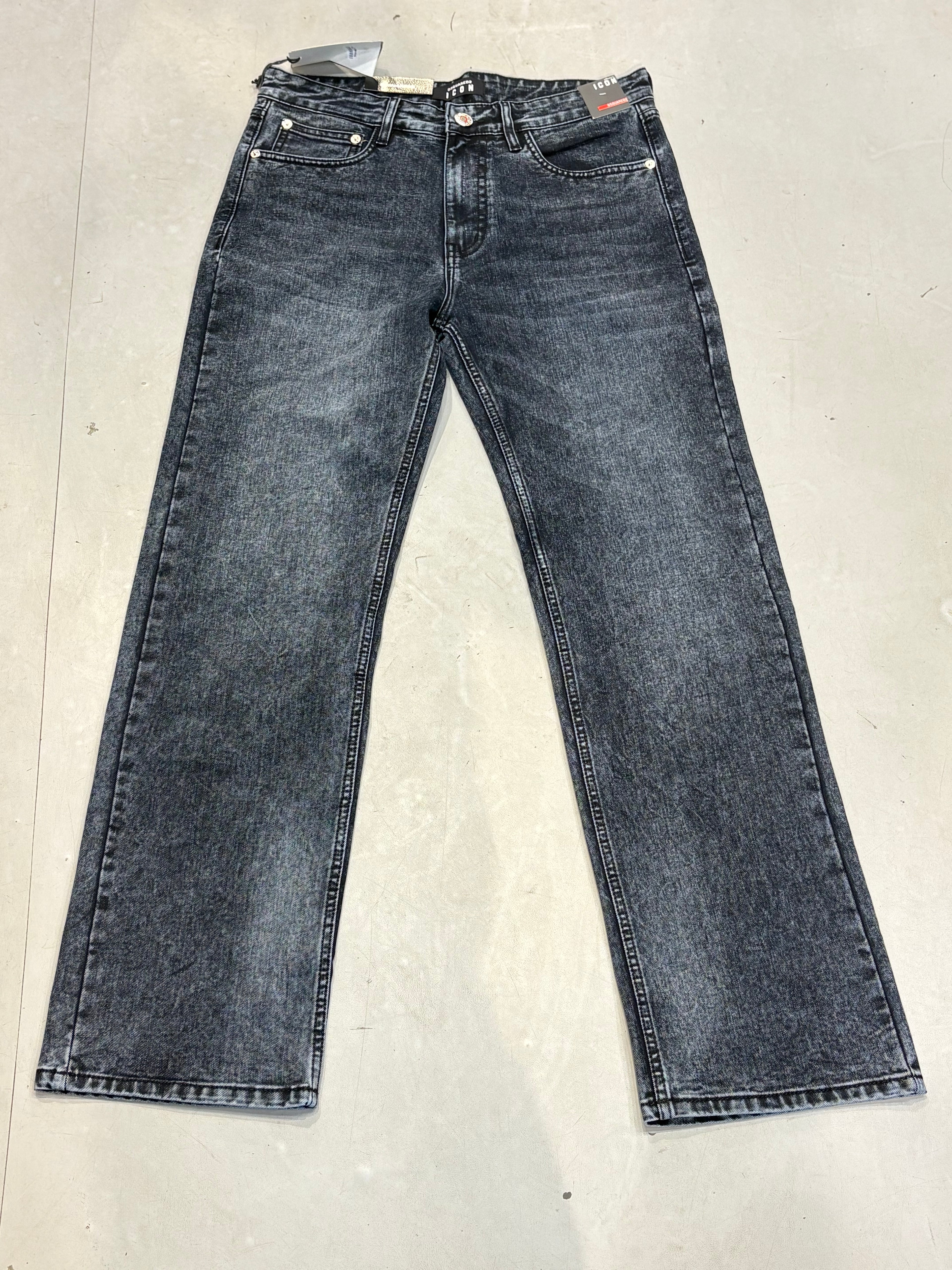 QSD DSQ Black Grey With White Shade Comfort Regular Fit Men’s Jeans 2509A