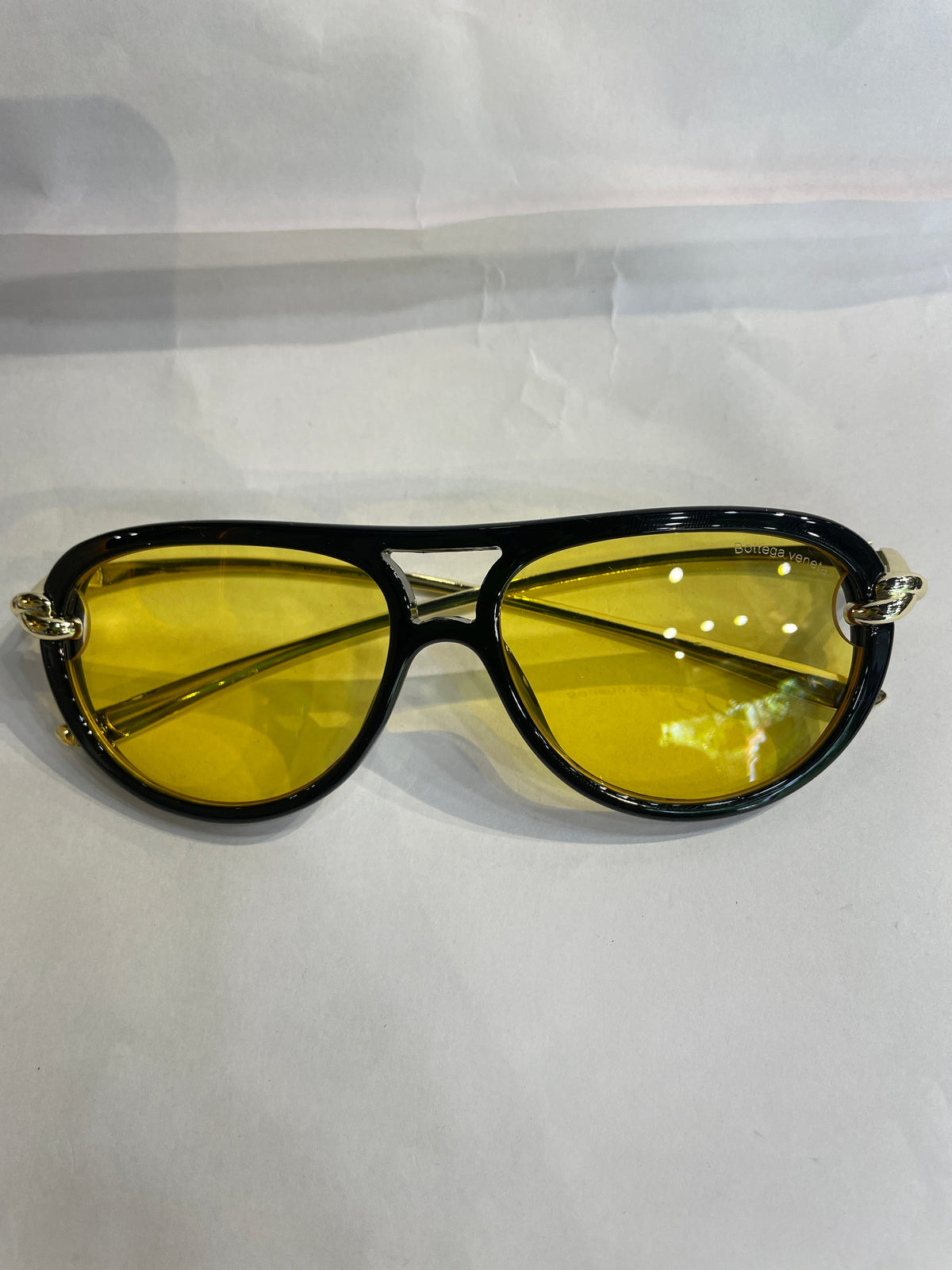 TOB BOT Black Frame  Golden Stick yellow Shade Unisex Sunglasses SUN244