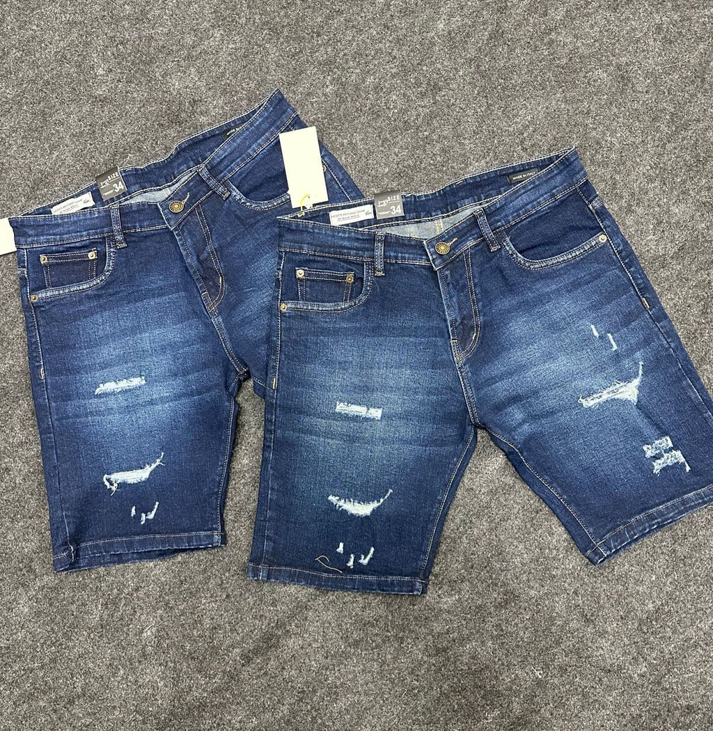 CAL Navy blue Colour Rough Design Premium Quality Denim Short 88830
