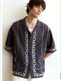 LDA Black White Printed Half Sleeve Men’s Shirt 989618