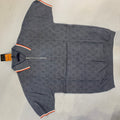 UOL LOU Knitting Grey Colour Red Line Collar Men’s Tshirt 02