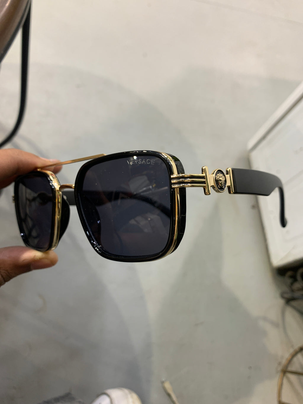 REV Black Gold Frame Black Shade Unisex Sunglasss CF58499 54 16 143 C1