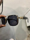 REV Black Gold Frame Black Shade Unisex Sunglasss CF58499 54 16 143 C1