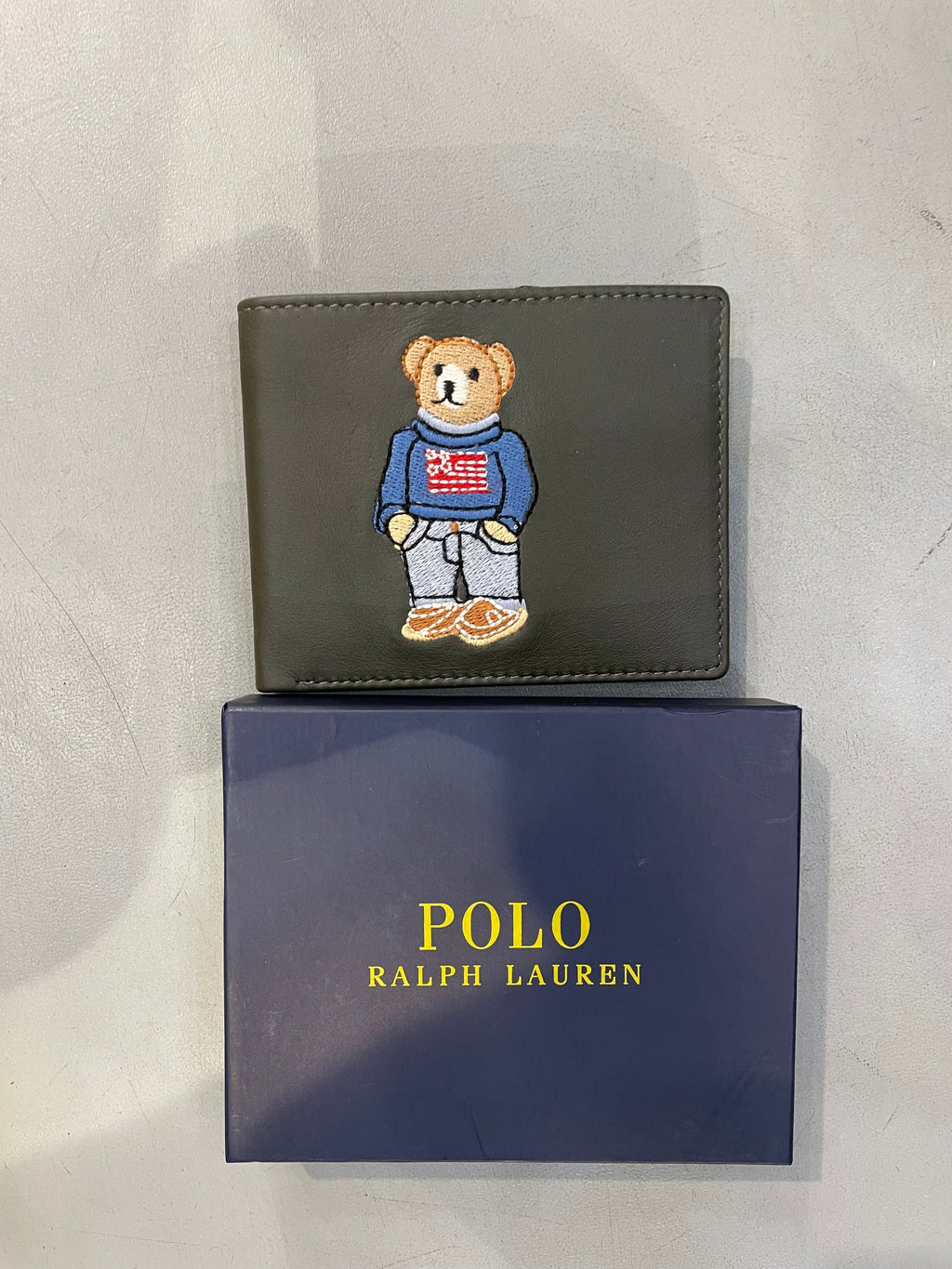 LOP POL Genuine Leather Teddy Embroidered Men’s Wallet 989288