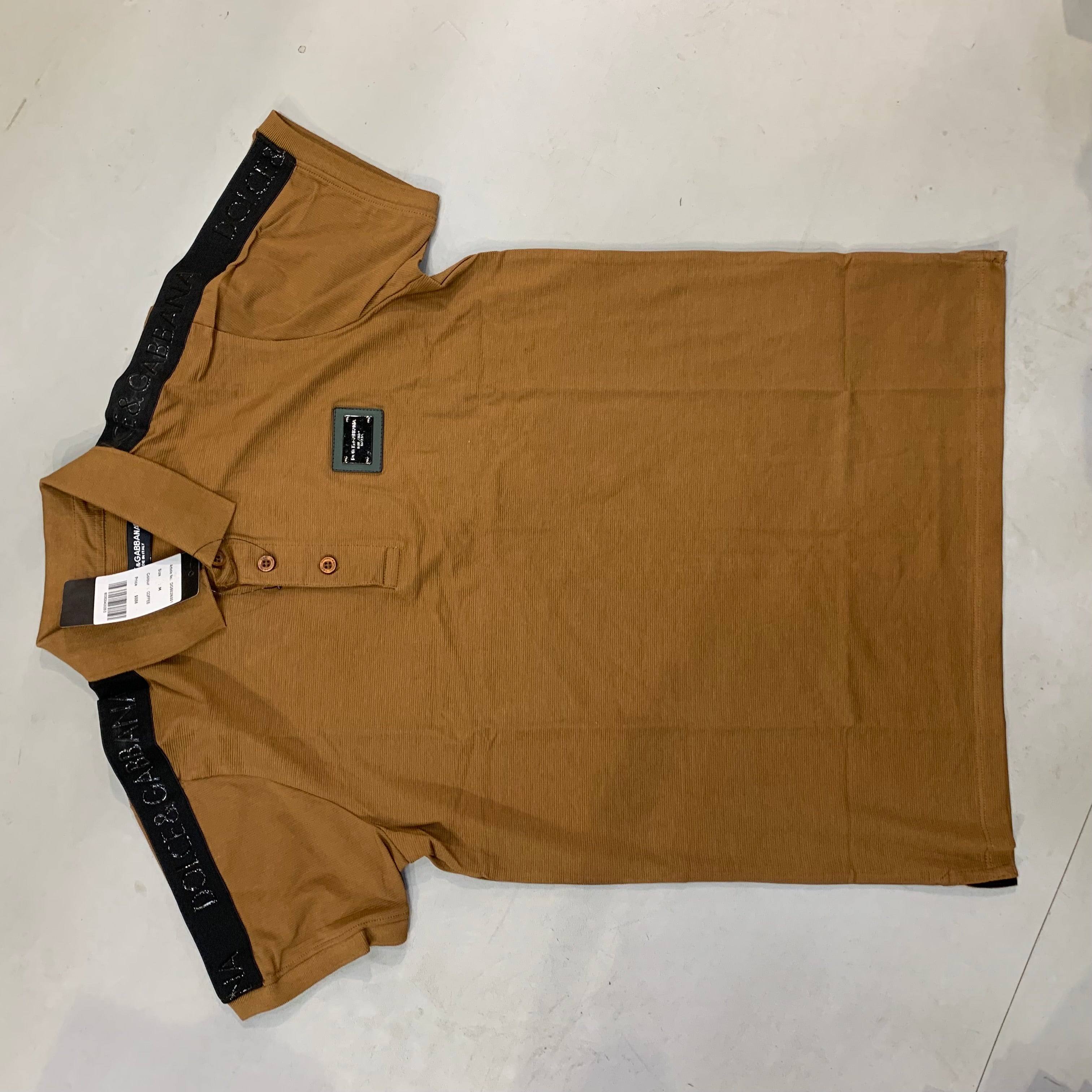 LOD DOL Brown Colour Metal Patch Collar Men’s Tshirt 011