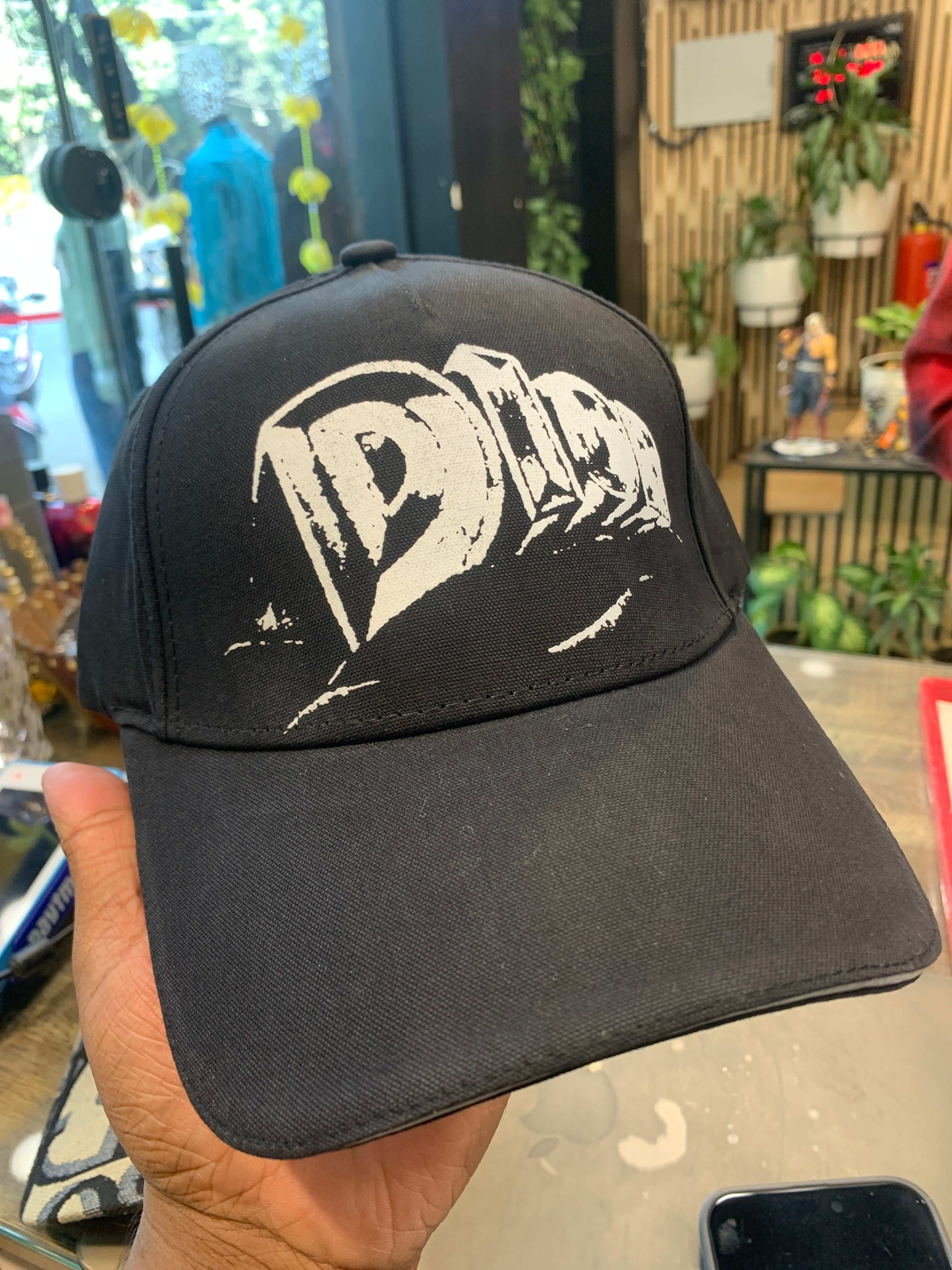Oid Black  Colour White Print Imported Cap 989644