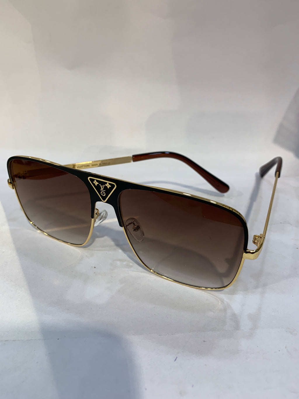 UOL Black Golden Frame Brown  Shade Unisex Sunglasss 2076 52 18 142