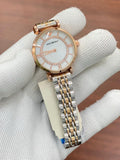 Mra Silver Copper Chain Copper Stud white Dial Ladies Watch 988622