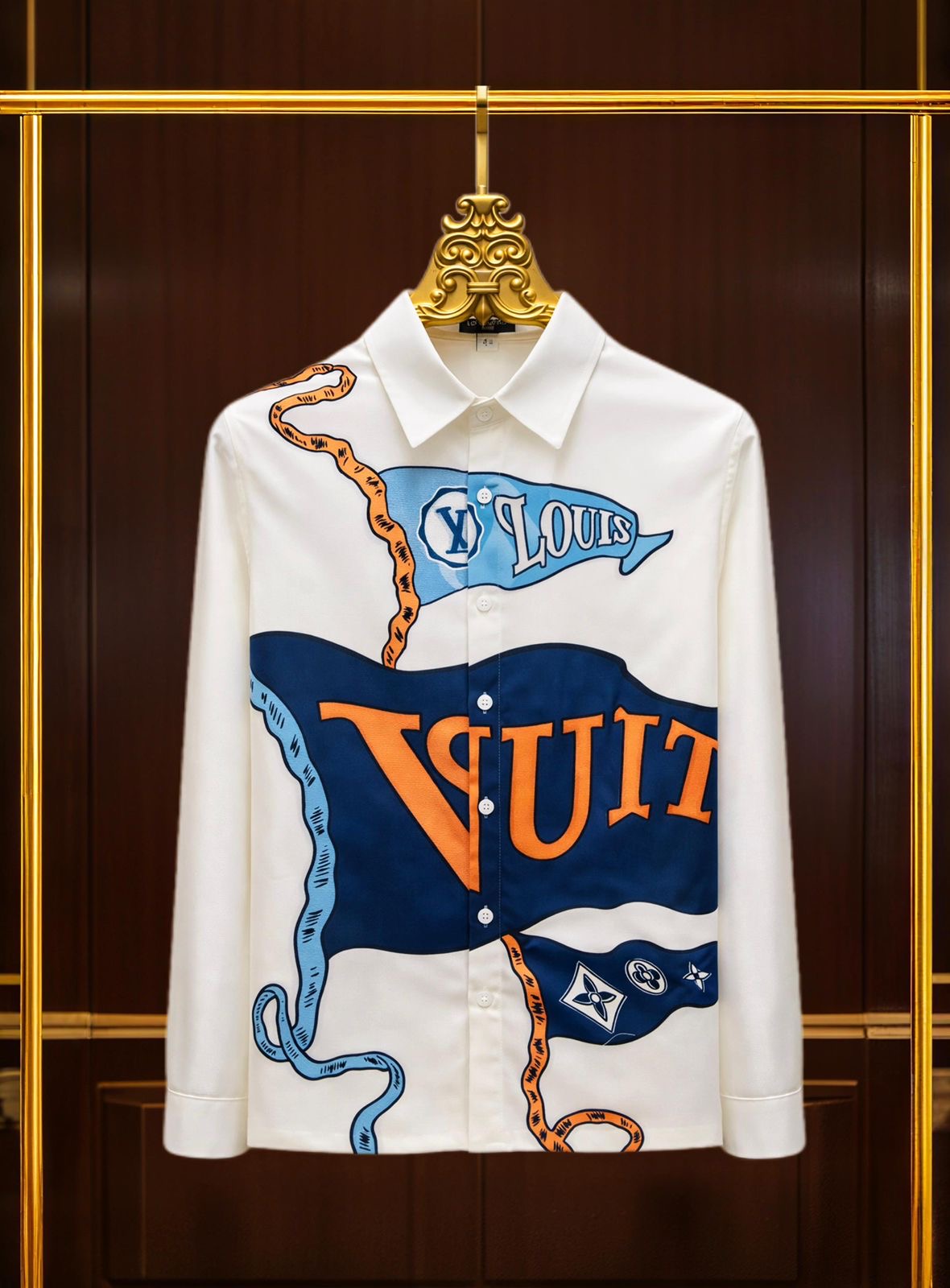 UOL LOU White Blue Orange  Printed Premium Quality Full Sleeve Unisex Shirt 990001