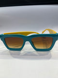 UOL Green Yellow Frame Brown Shade Unisex Sunglasss 6093 52 21 145
