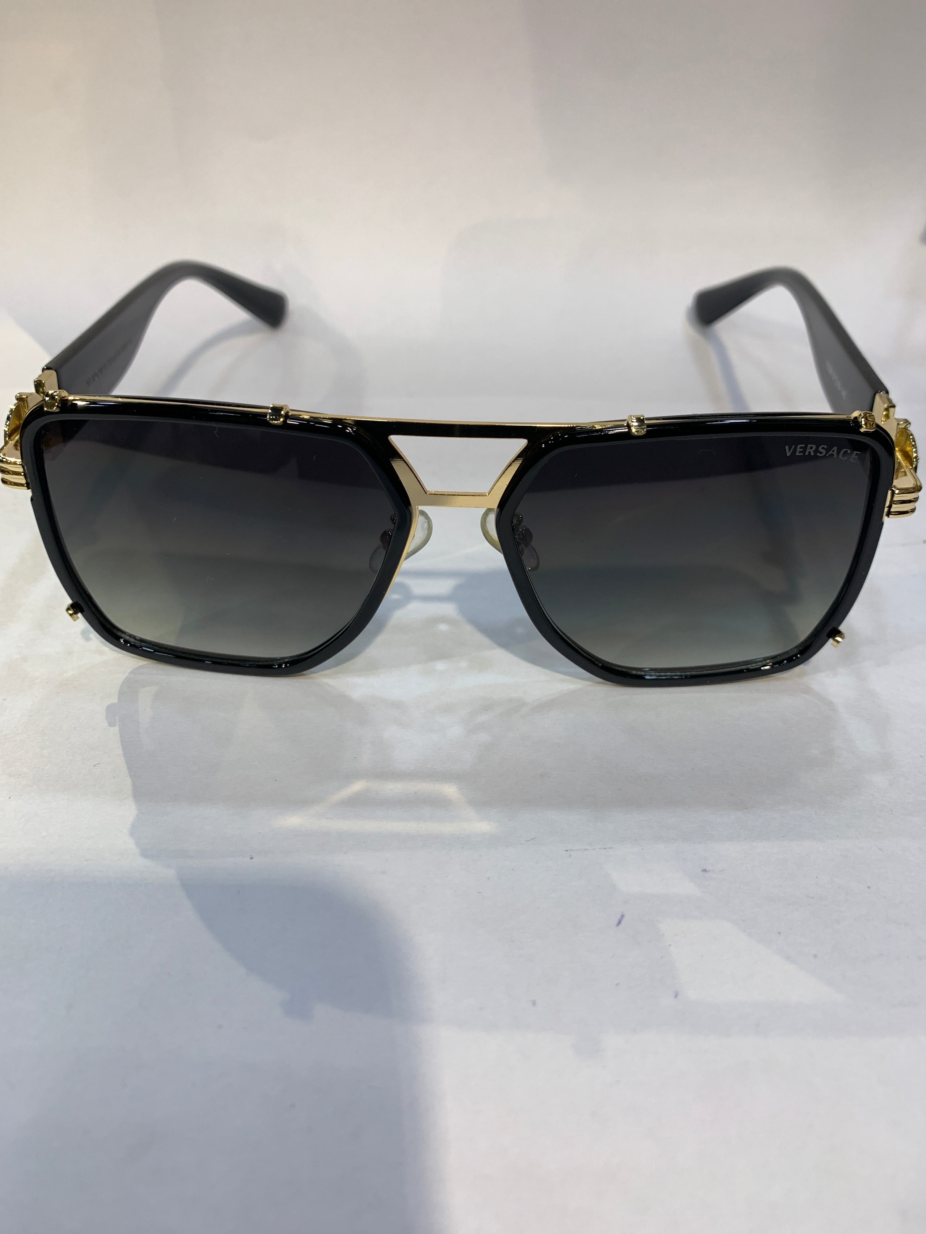 REV Golden Black Frame Green Shade Unisex Sunglasss 10296 57 18 145