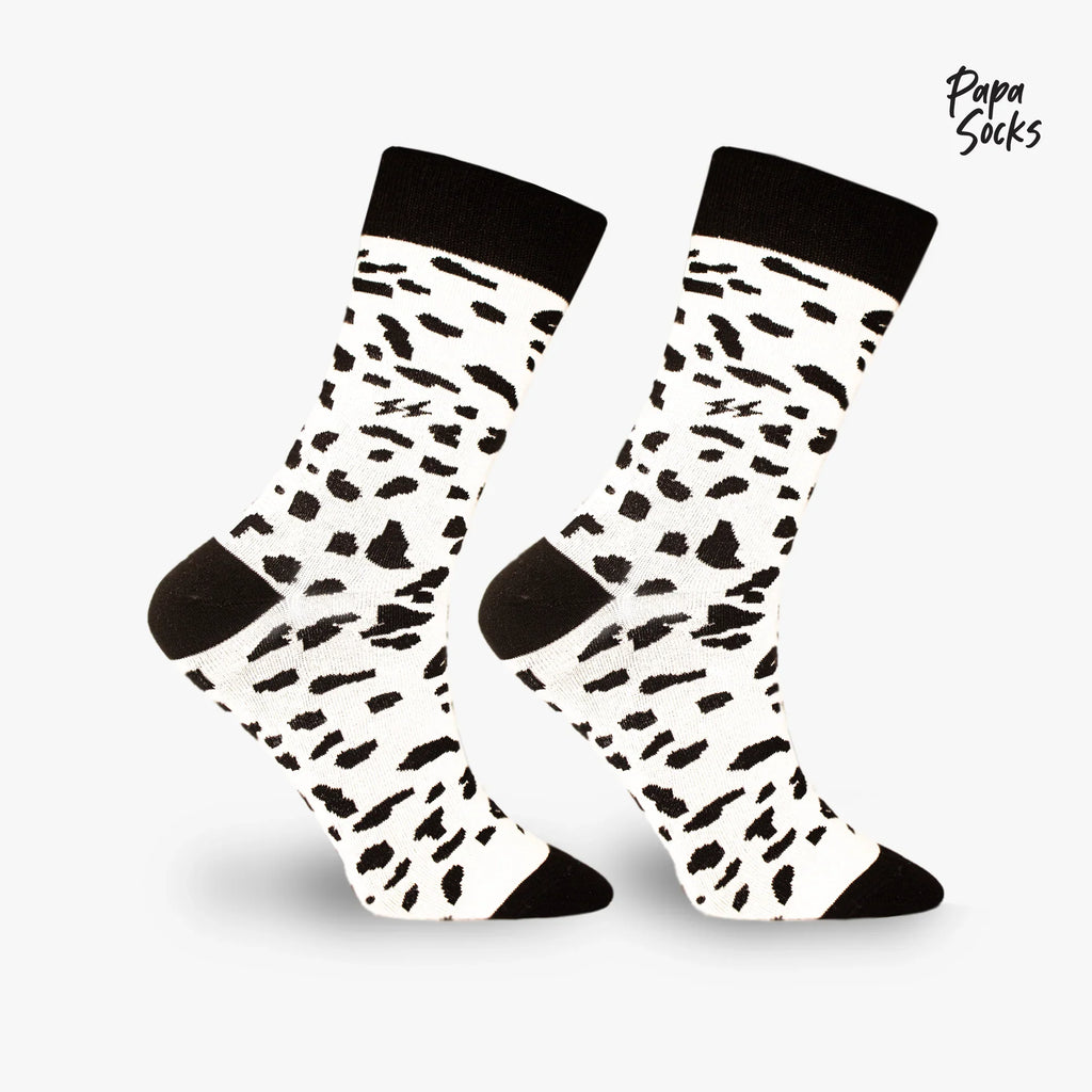 PAPA SOCKS White & Black Colour BoldCow Edition Premium Quality Full Unisex Socks 989942