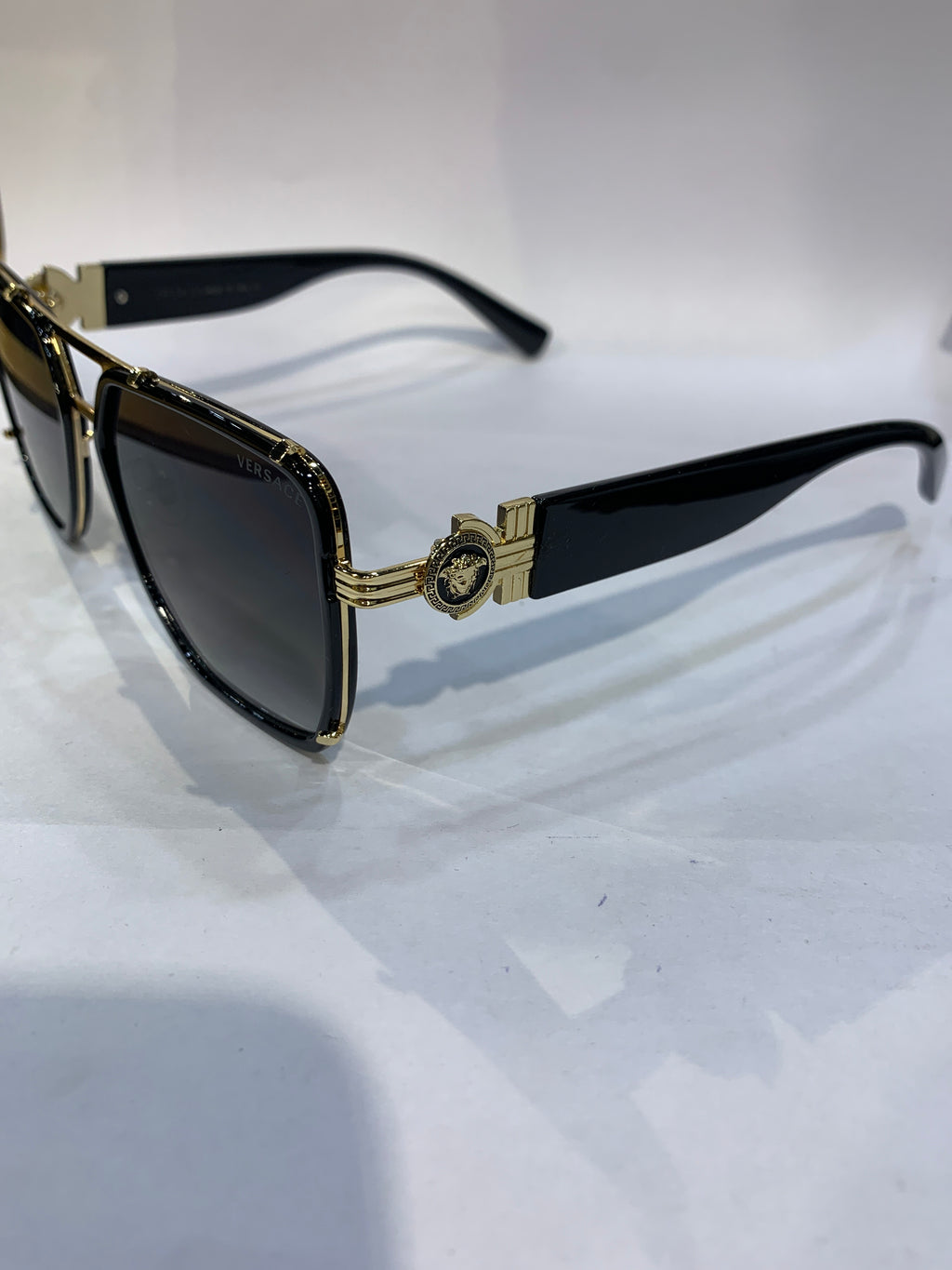 REV Golden Black Frame Green Shade Unisex Sunglasss 10296 57 18 145