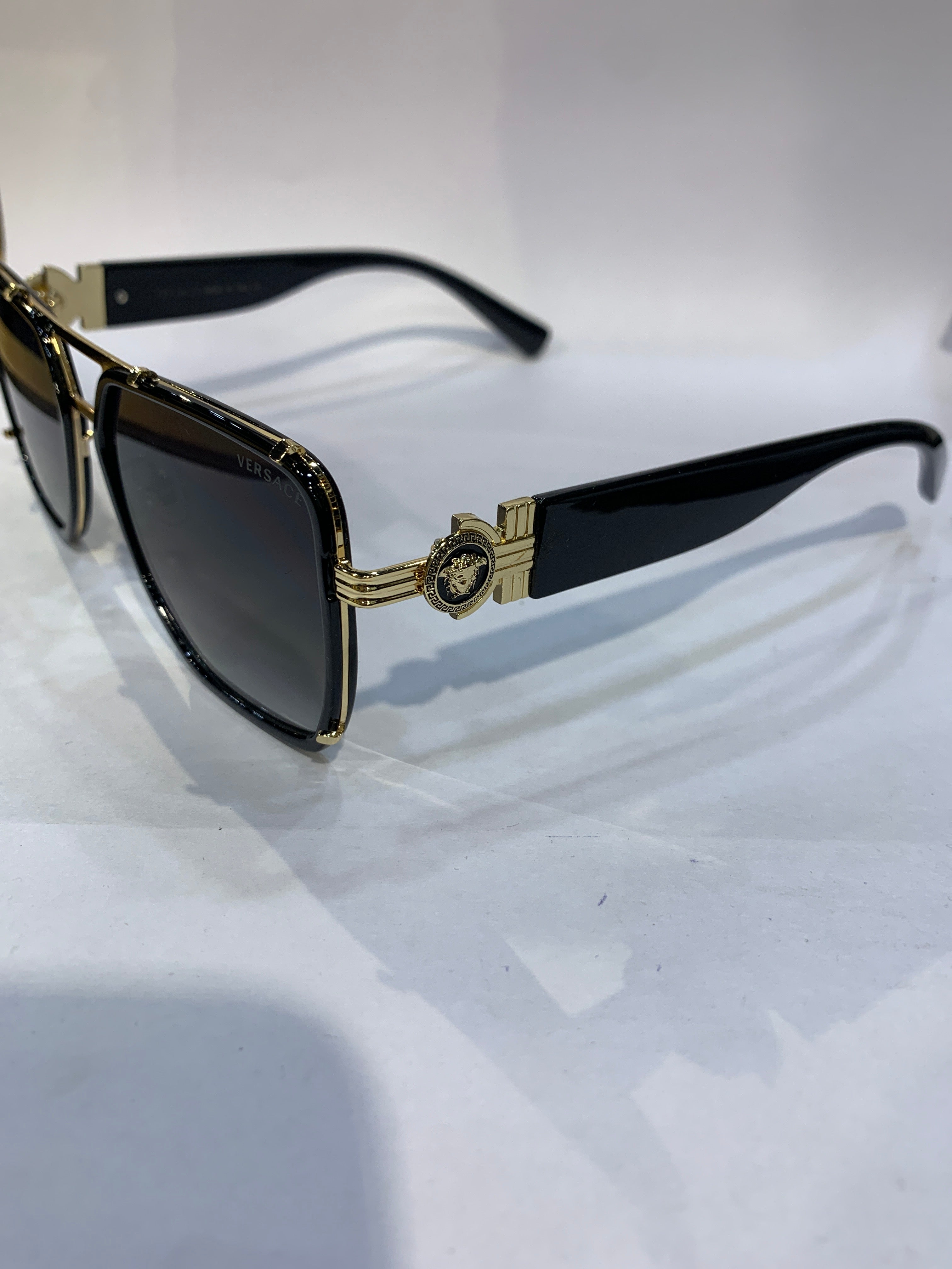 REV Golden Black Frame Green Shade Unisex Sunglasss 10296 57 18 145