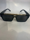 UOL Glossy Black Frame Black Shade Unisex Sunglasses ZS98360 52 18 145