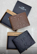 AOC COA  CC Design Imported Genuine Leather Mens Wallet 989733