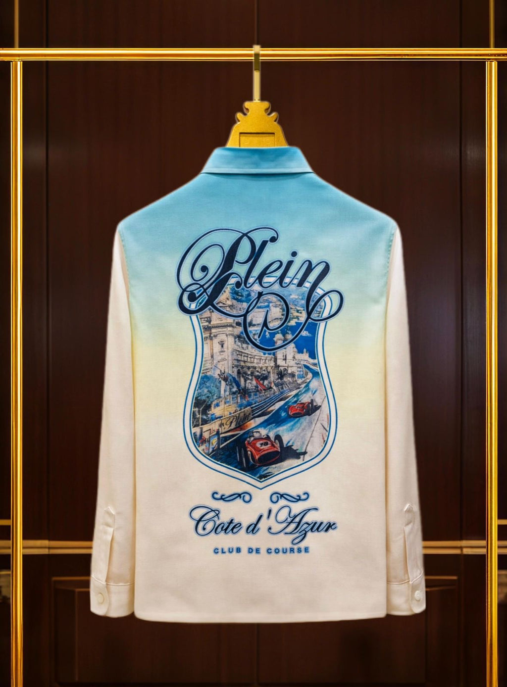 IHP PHI Green Yellow Colour Cote d Azur Print With Back Print Premium Quality Full Sleeve Unisex Shirt 989994