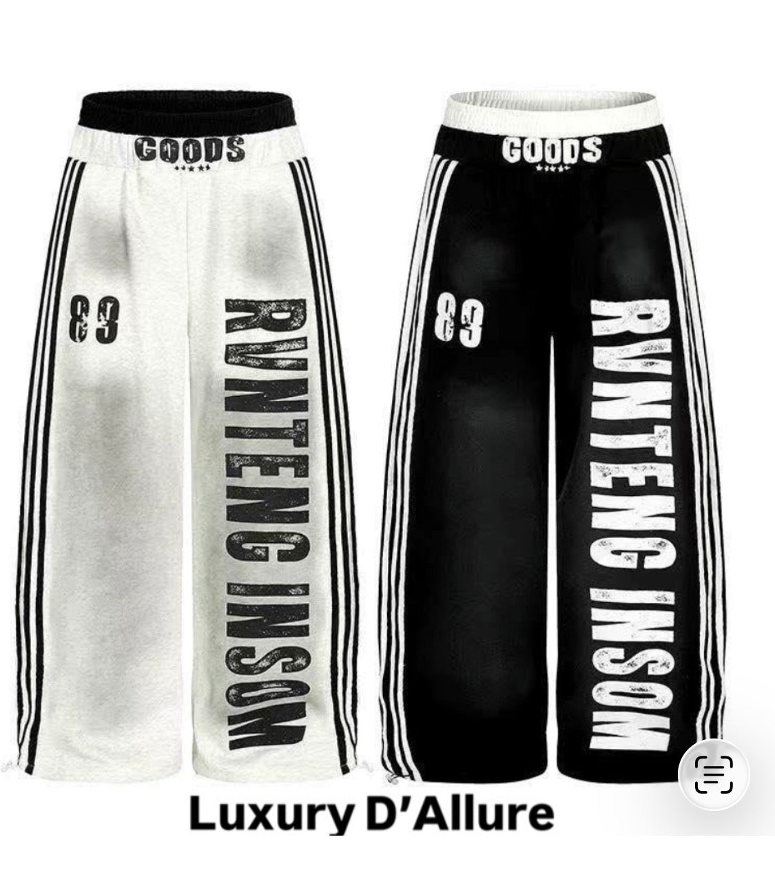 GOOD Grey Colour Black  Strip RVNTENG INOSM Print  Premium Quality Imported Baggy Fit Lower B3143