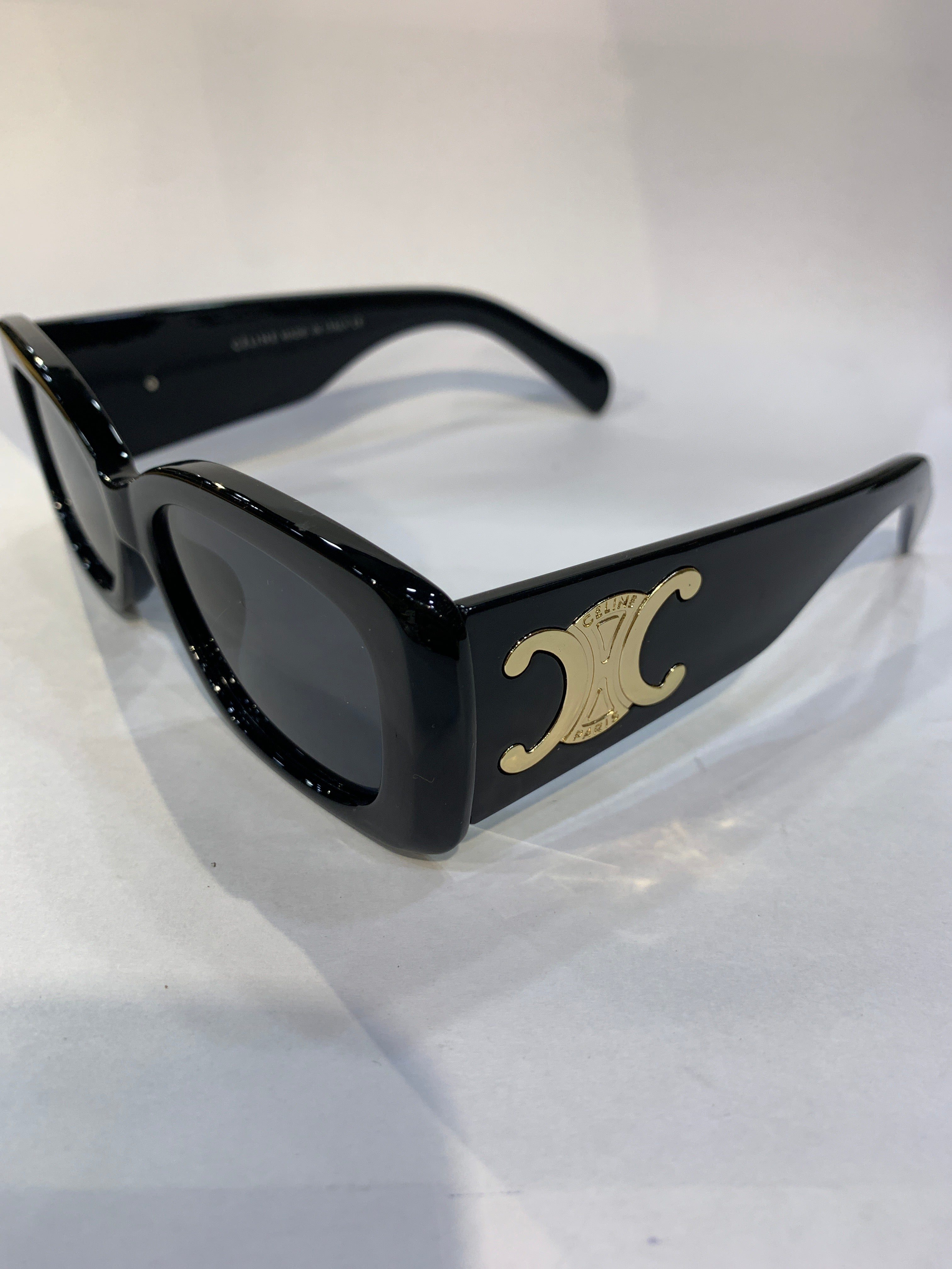 LEC Black Gold Frame Black Shade Unisex Sunglasss 7802 53 18 140