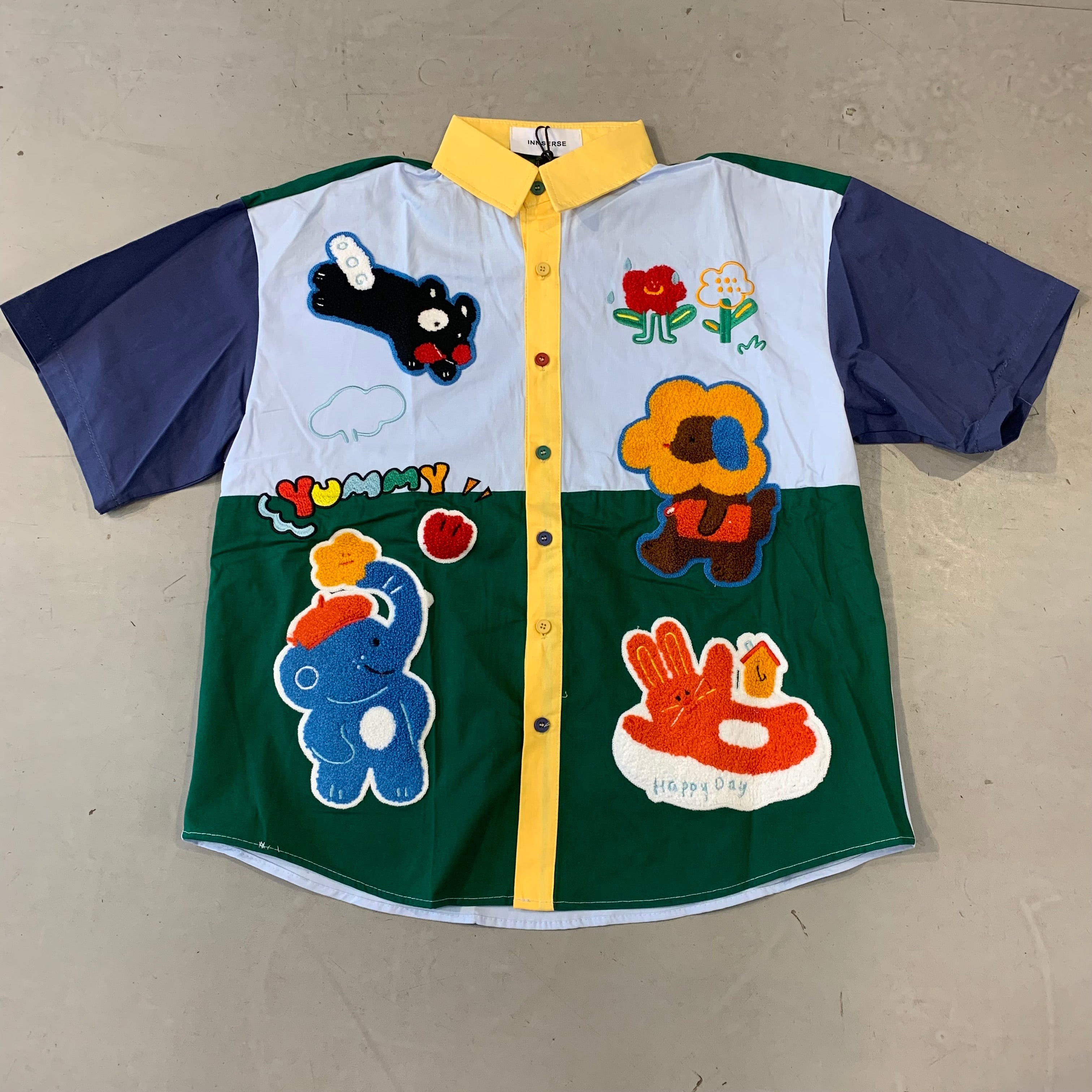 INNSERSE YUMMY Blue Green Colour Yellow Coller Cartoon Patch 5141