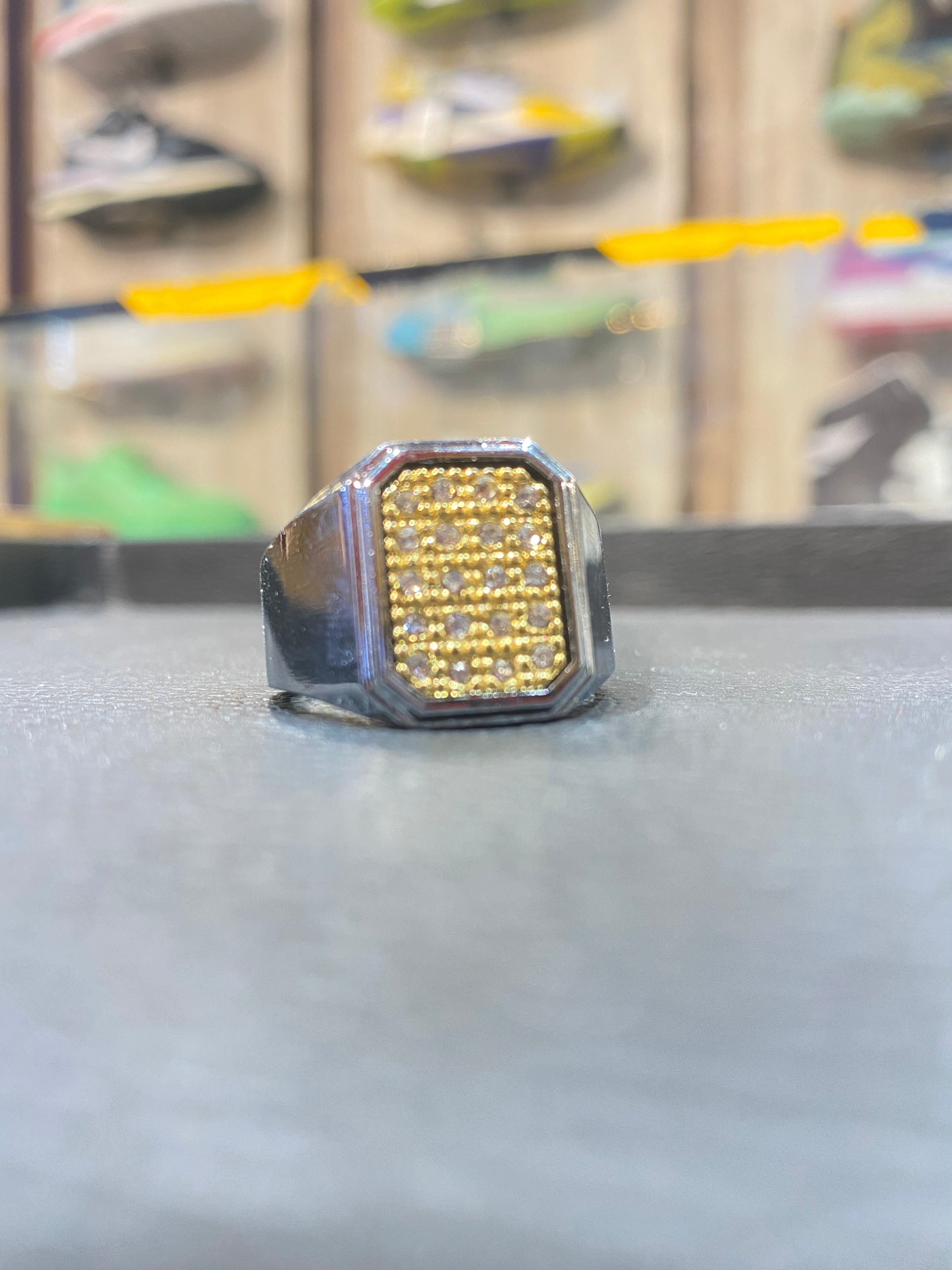 Silver Ring gold Diamond 987310