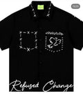 SAVAGE BASE Black Colour Print Work Half Sleeve Imported Shirt YR9301