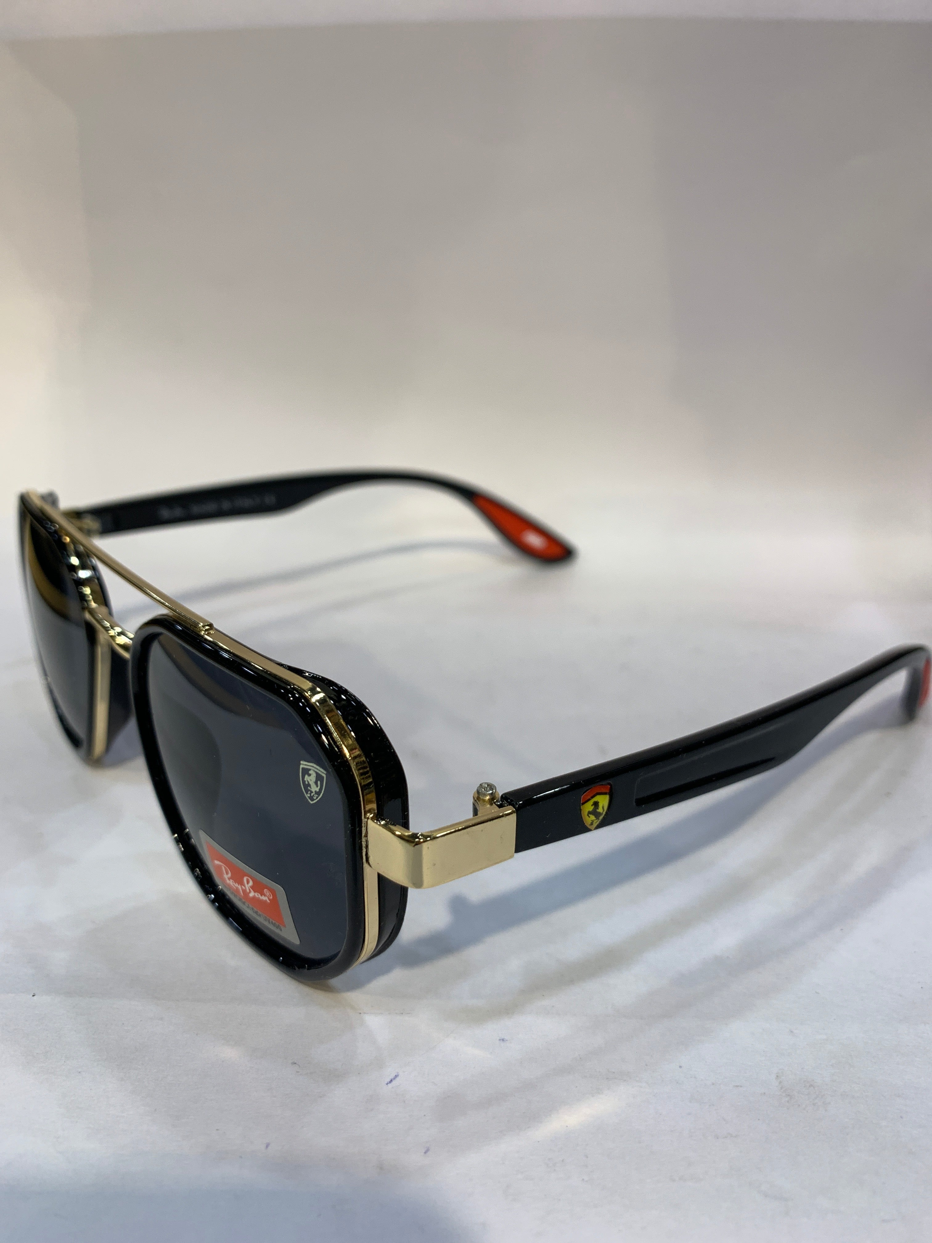 YAR Black Goldn Frame Black Shade Unisex Sunglasss RB3675 54 18 140