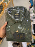 AQUARIUS Green Colour Double Pocket Golden Button Premium Quality Full Sleeve Men’s Shirt 2613