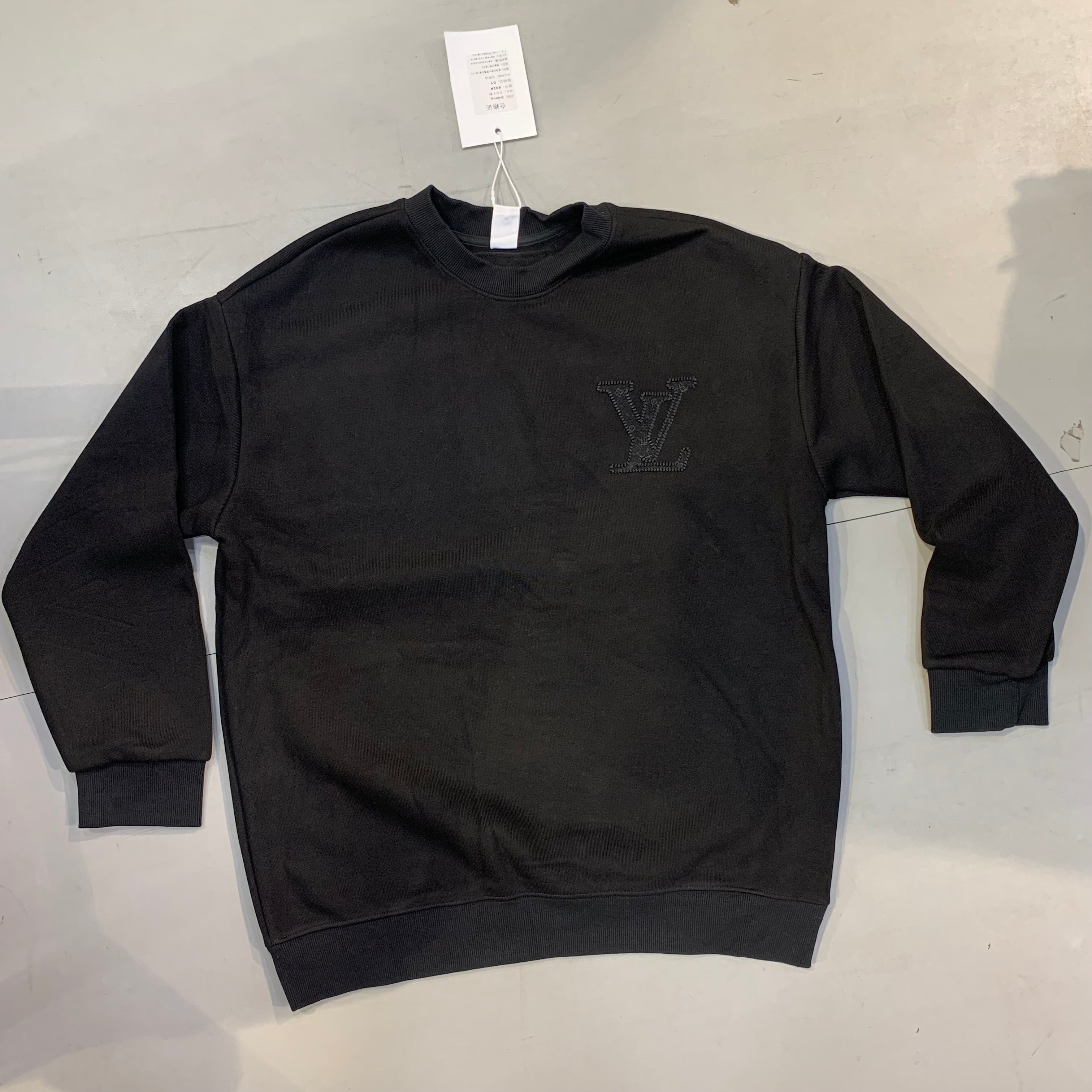 DIDENG UOL LOU Black Colour VL Embroidery Premium Quality Unisex Sweatshirt 602