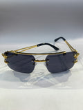 RAC Golden Frame Black Shade Unisex Sunglasss Sun 002