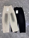 YZY Korean Style Black Baggy Fit With 6 Pocket Denim Cargo Pants Y25750-1