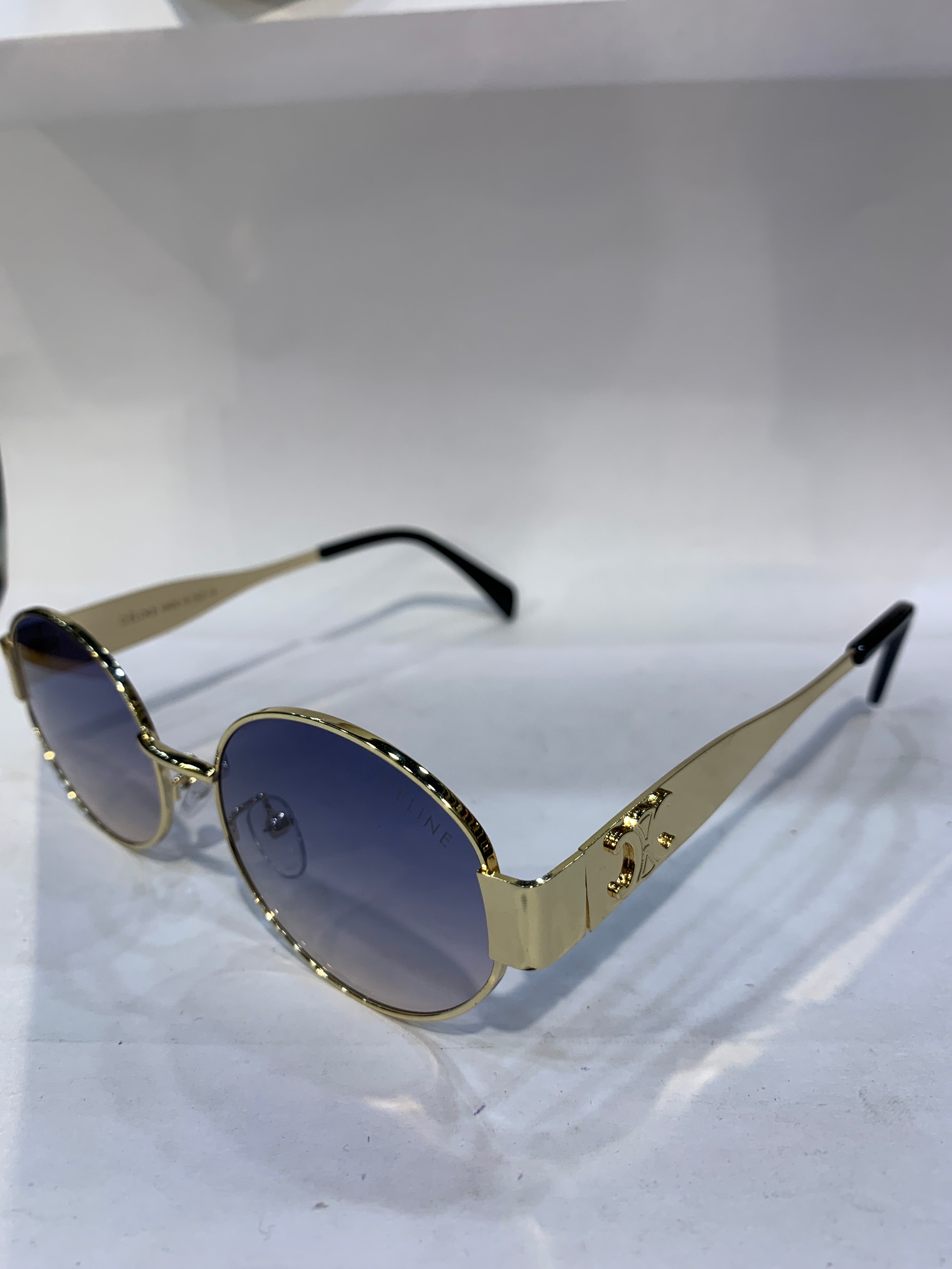 LEC Golden Frame Black Shade Unisex Sunglasss 2380 49 21 145