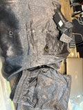S.S.S.L Grey Black Line Glossy Colour Pocket Shirt With Lower Coord Set 25338
