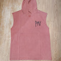 OUTLIER Pink Colour Back Print Premium Quality Sleeveless With Hood T-Shirt OL 462
