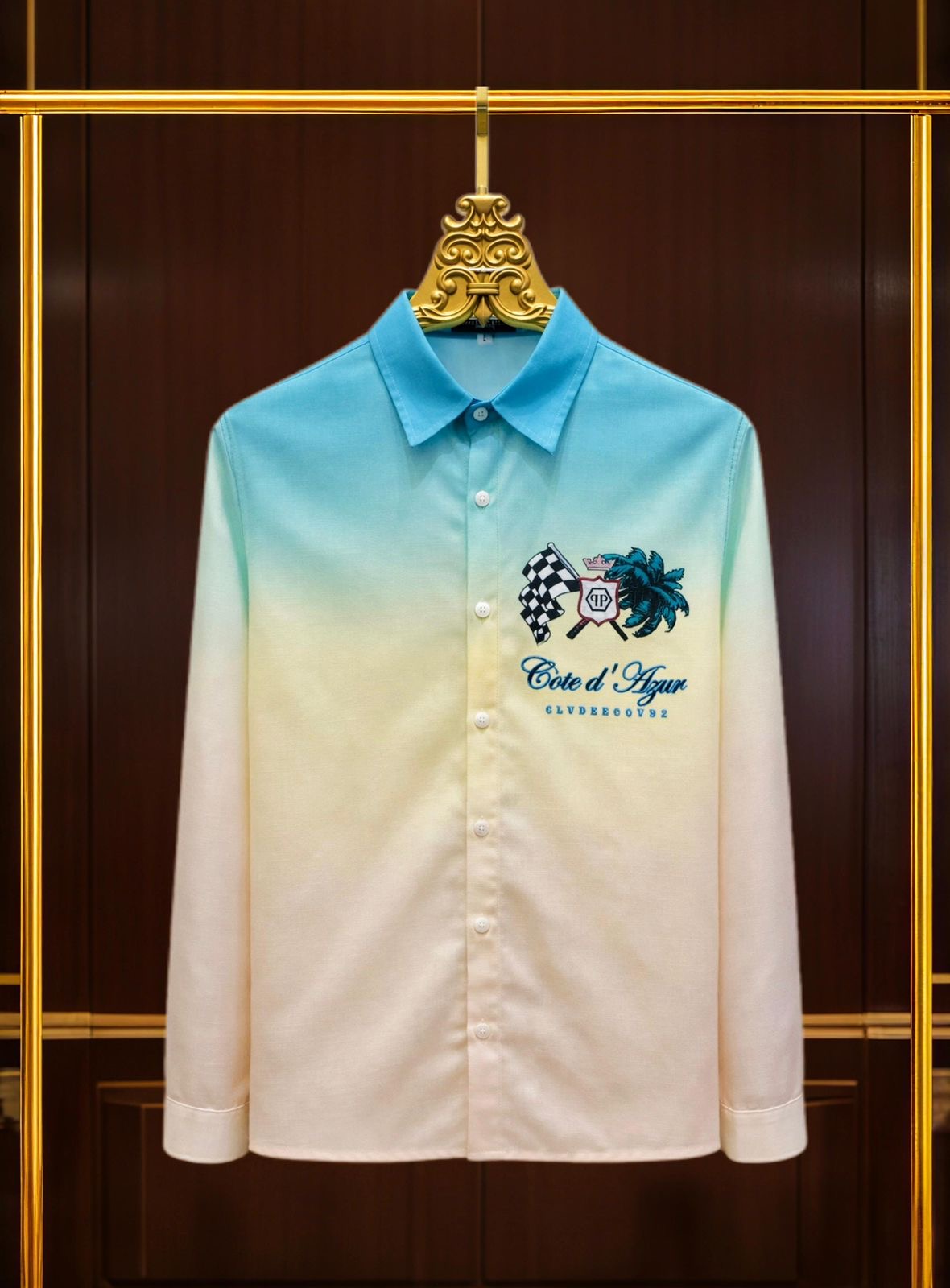IHP PHI Green Yellow Colour Cote d Azur Print With Back Print Premium Quality Full Sleeve Unisex Shirt 989994