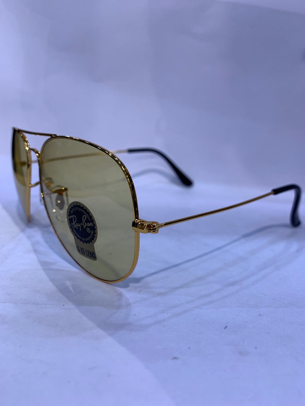 YAR Golden Frame Yellow Shade Unisex Sunglasss RB 3026 62 14 135