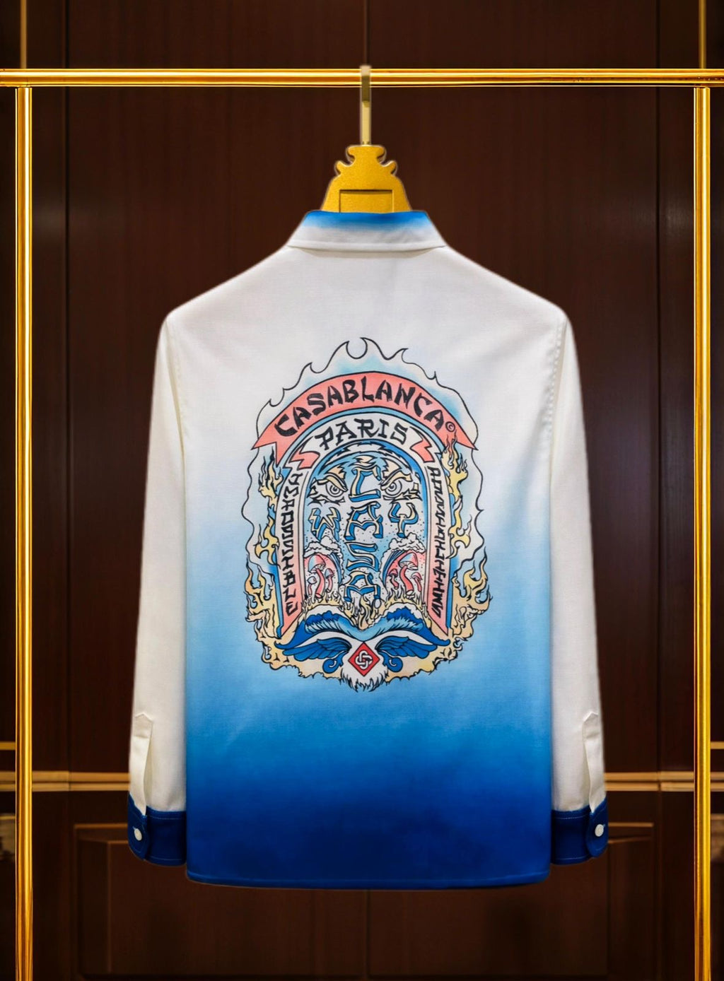 SAC CAS Blue White Colour With Back Print Premium Quality Full Sleeve Unisex Shirt 989996
