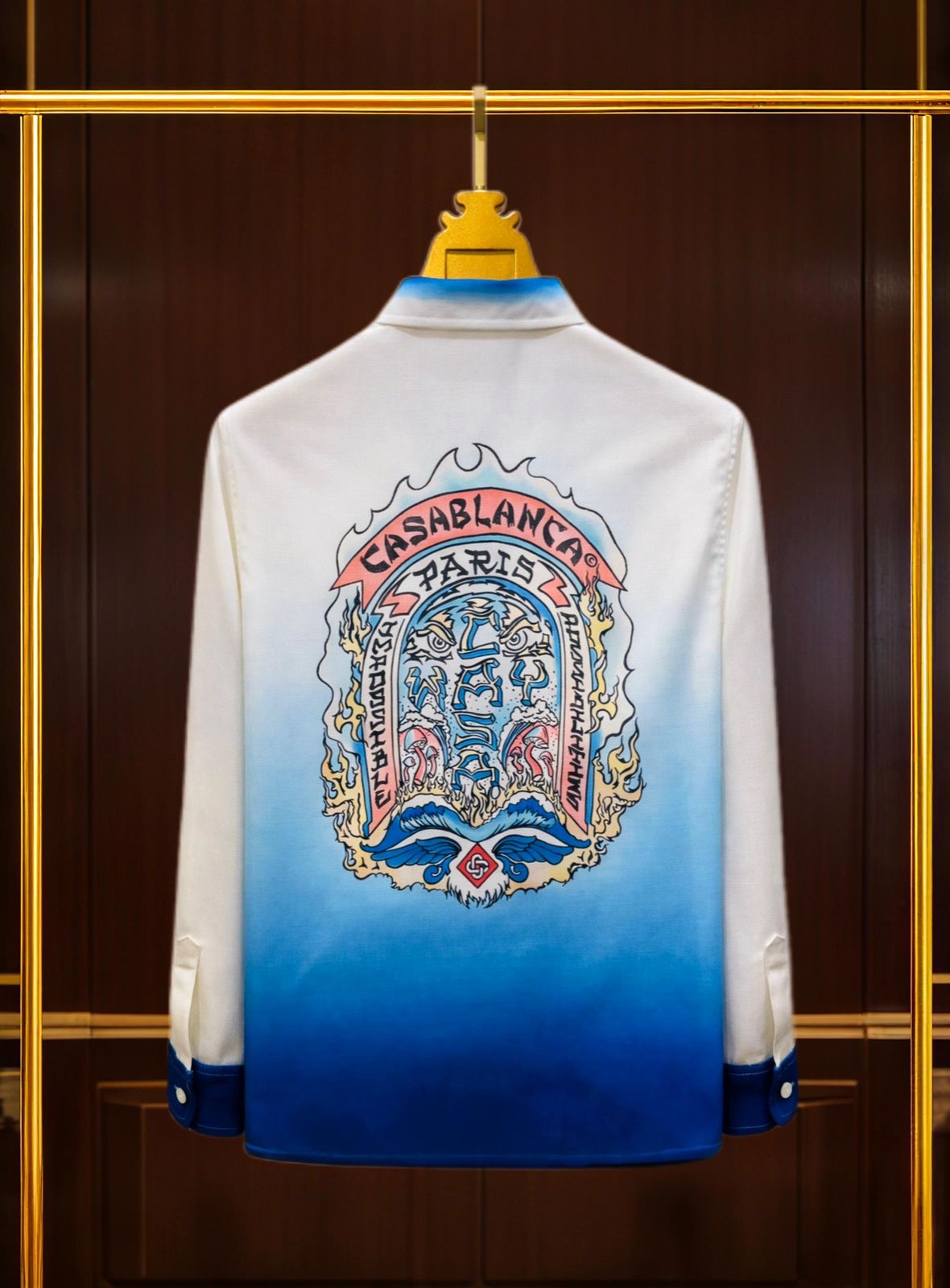 SAC CAS Blue White Colour With Back Print Premium Quality Full Sleeve Unisex Shirt 989996