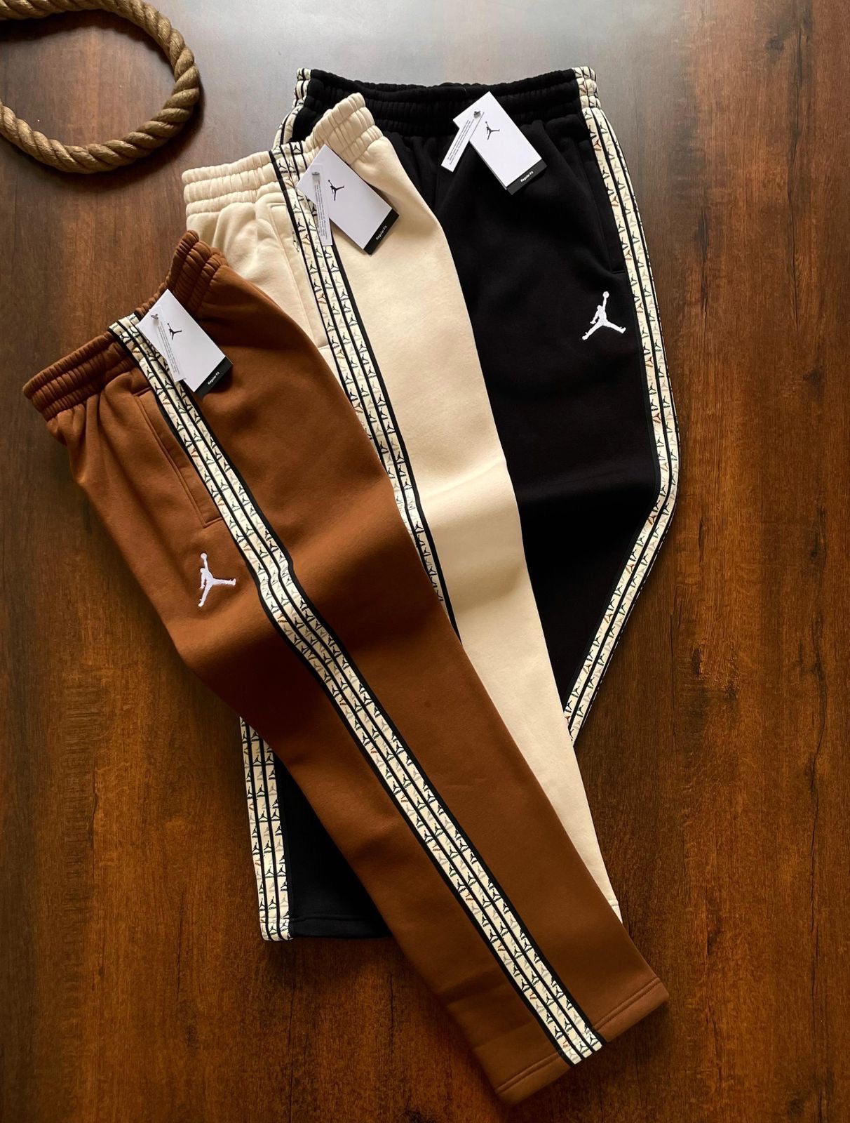 Jor Roj Cream Colour Side Print Stripe Cotton Woollen Lower 01568