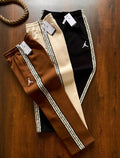 Jor Roj Brown  Colour Side Print Stripe Cotton Woollen Lower 01568