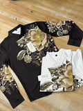 Modenggeda White Flower Colour Stone Print Full Sleeve Imported Shirt 72553